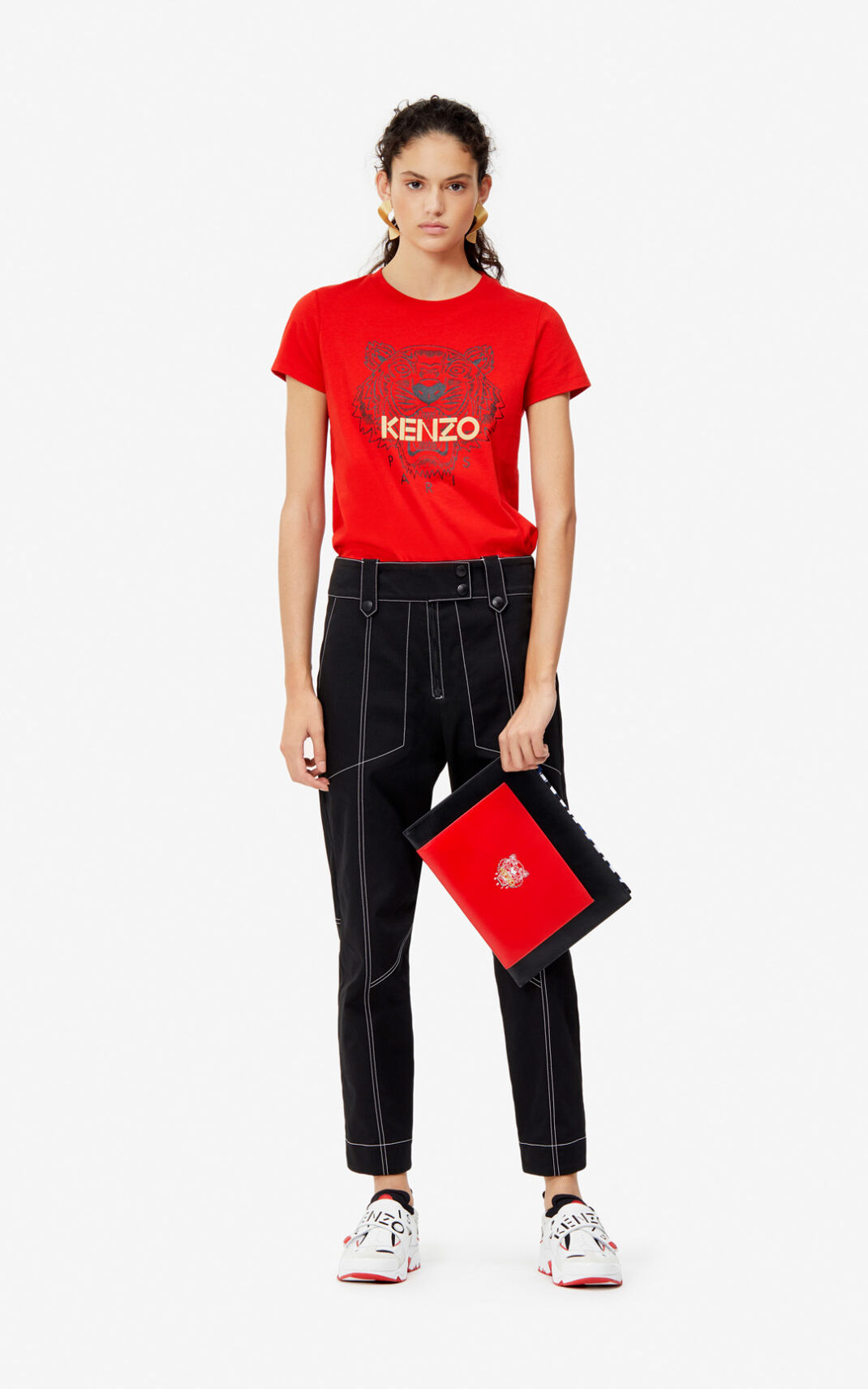 Camiseta Kenzo Tiger Feminino - Vermelhas | 390IDTPHZ